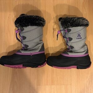 Kamik Kids' Black and Purple Snow Boots Size 2